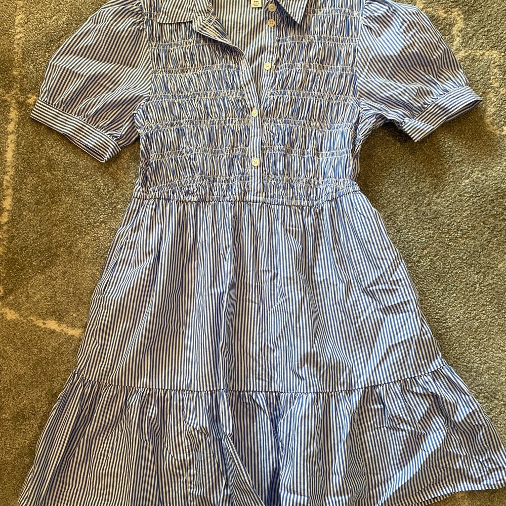J. Crew Blue and White Striped Kids Dress